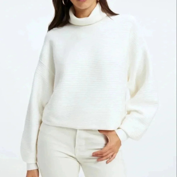 Good American Wide Rib Crop Pullover Sweater Size XS - Picture 2 of 7